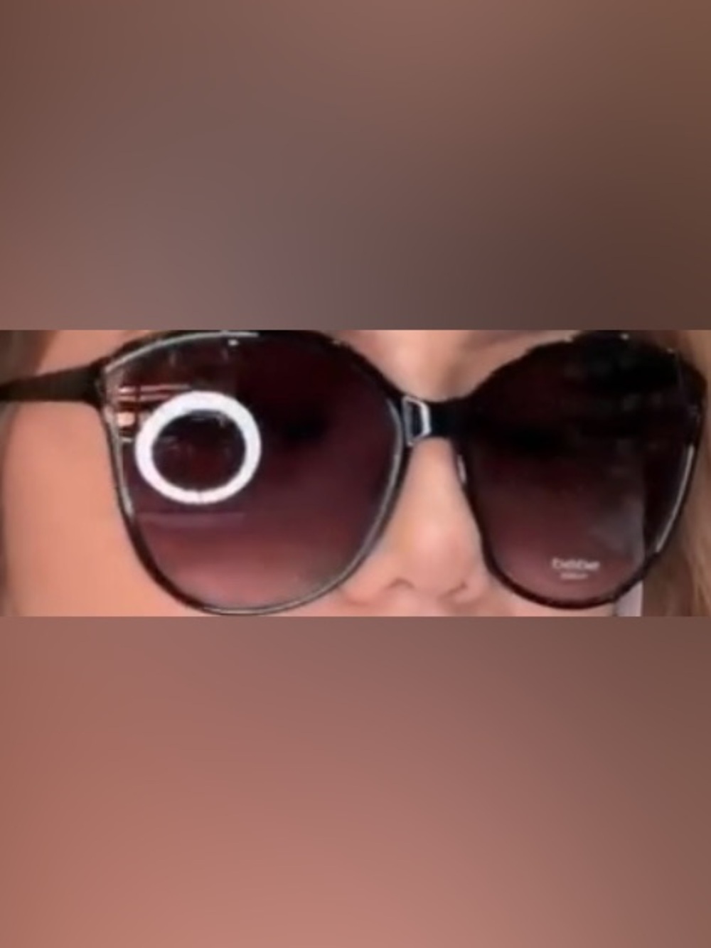 bebe Black Frame Sunglasses with Brown Gradient Lenses